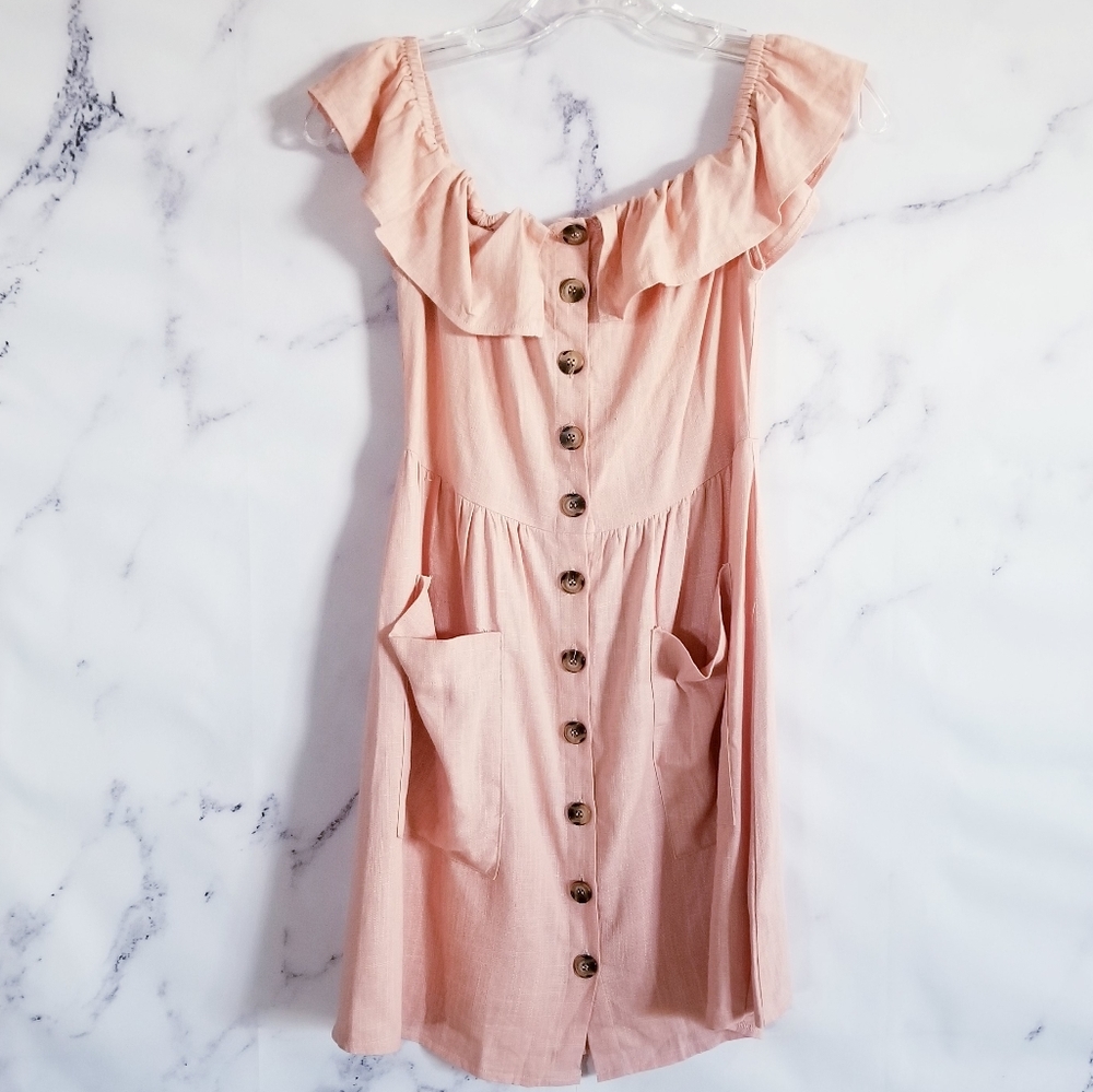 SAGE THE LABEL Off Shoulder Button Down Dress - Picture 3 of 7